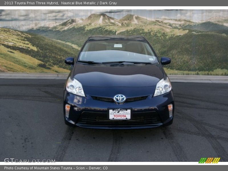 Nautical Blue Metallic / Dark Gray 2013 Toyota Prius Three Hybrid