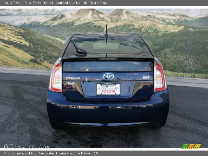 Nautical Blue Metallic / Dark Gray 2013 Toyota Prius Three Hybrid