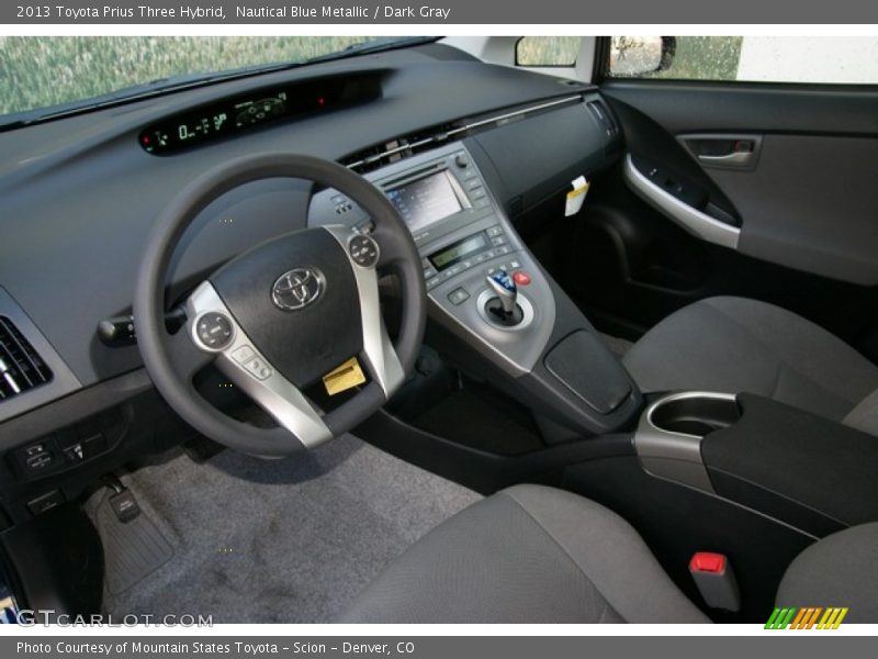Nautical Blue Metallic / Dark Gray 2013 Toyota Prius Three Hybrid