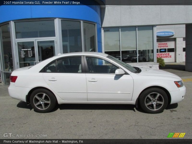 Powder White Pearl / Beige 2007 Hyundai Sonata GLS