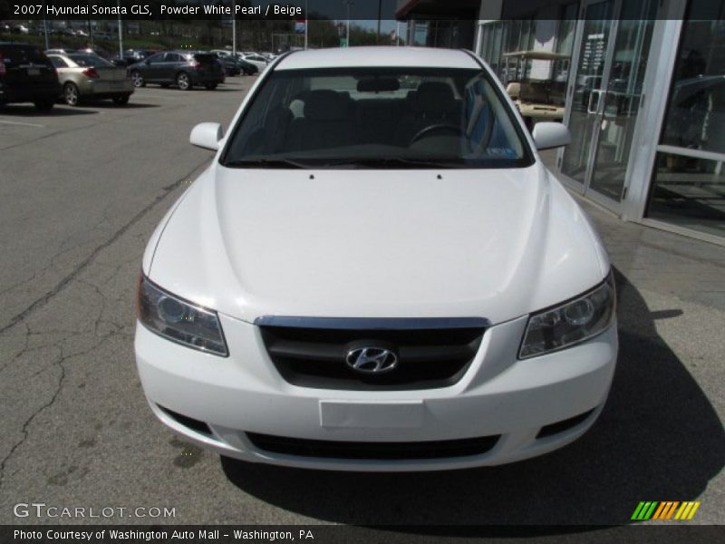 Powder White Pearl / Beige 2007 Hyundai Sonata GLS