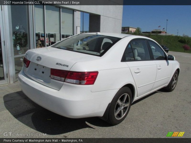 Powder White Pearl / Beige 2007 Hyundai Sonata GLS