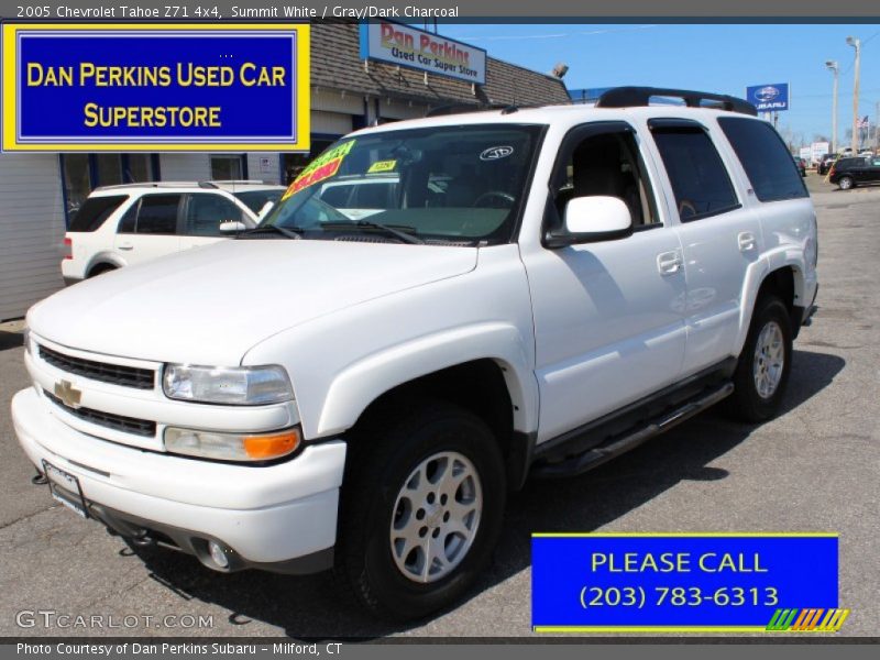 Summit White / Gray/Dark Charcoal 2005 Chevrolet Tahoe Z71 4x4