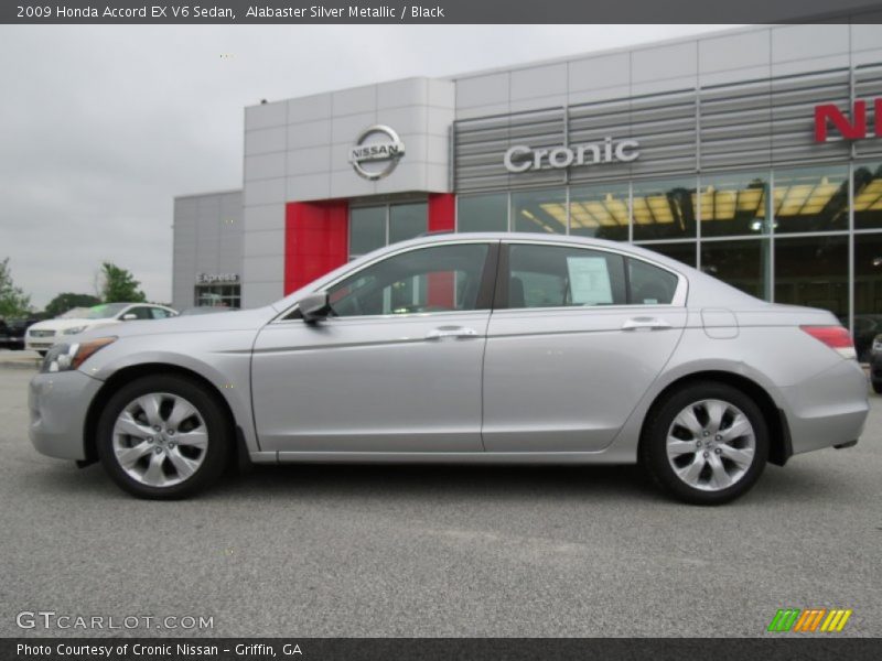 Alabaster Silver Metallic / Black 2009 Honda Accord EX V6 Sedan