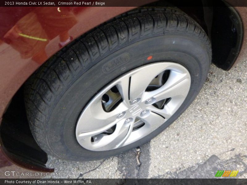 Crimson Red Pearl / Beige 2013 Honda Civic LX Sedan