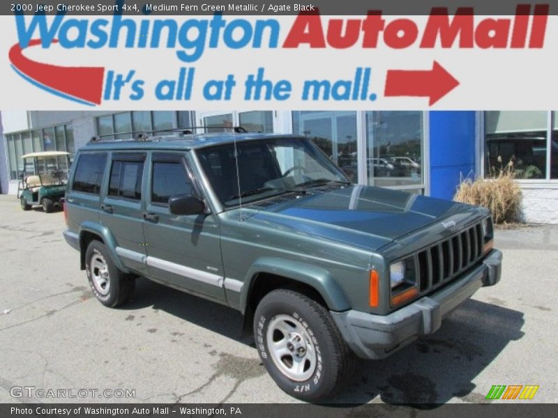 Medium Fern Green Metallic / Agate Black 2000 Jeep Cherokee Sport 4x4