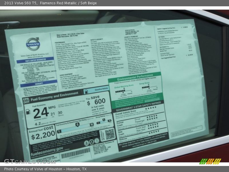 Flamenco Red Metallic / Soft Beige 2013 Volvo S60 T5