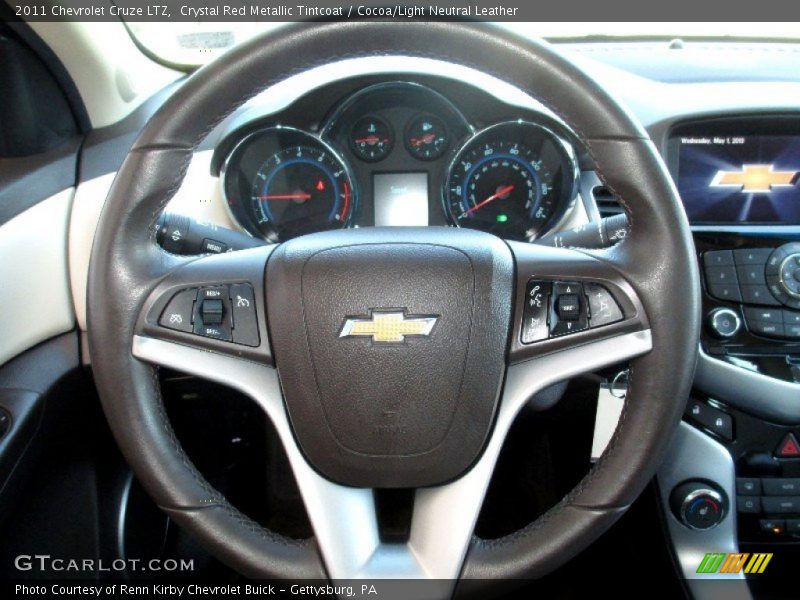 Crystal Red Metallic Tintcoat / Cocoa/Light Neutral Leather 2011 Chevrolet Cruze LTZ