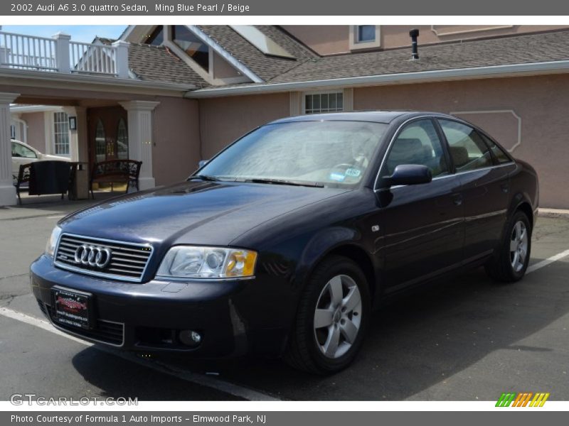 Ming Blue Pearl / Beige 2002 Audi A6 3.0 quattro Sedan