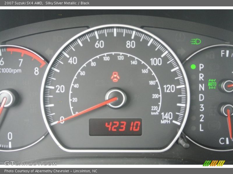 Silky Silver Metallic / Black 2007 Suzuki SX4 AWD