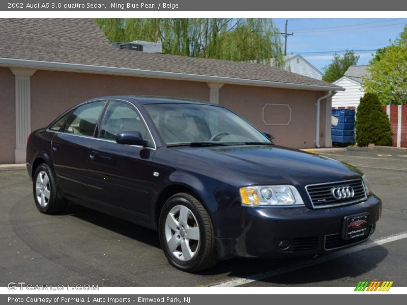 Ming Blue Pearl / Beige 2002 Audi A6 3.0 quattro Sedan