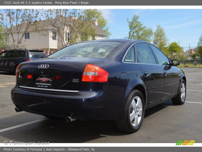 Ming Blue Pearl / Beige 2002 Audi A6 3.0 quattro Sedan