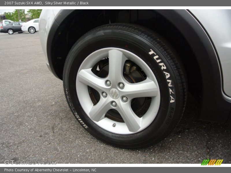 Silky Silver Metallic / Black 2007 Suzuki SX4 AWD