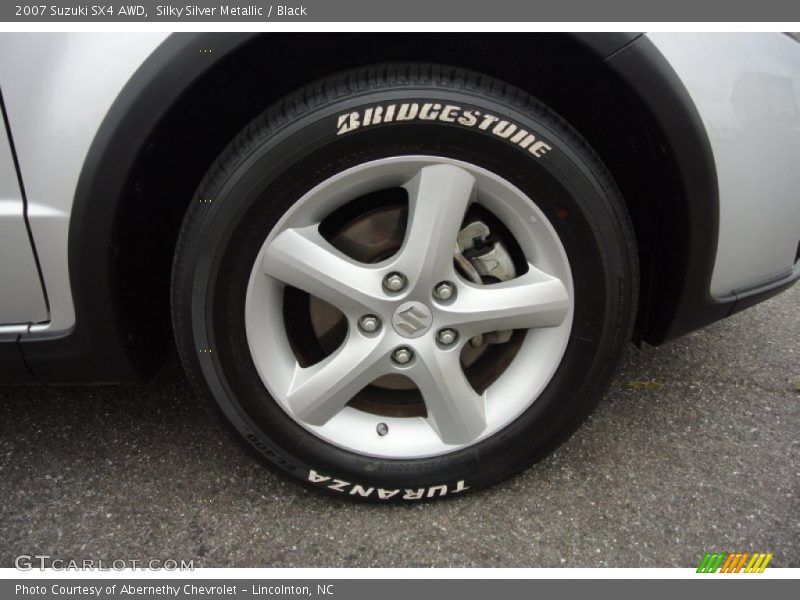 Silky Silver Metallic / Black 2007 Suzuki SX4 AWD