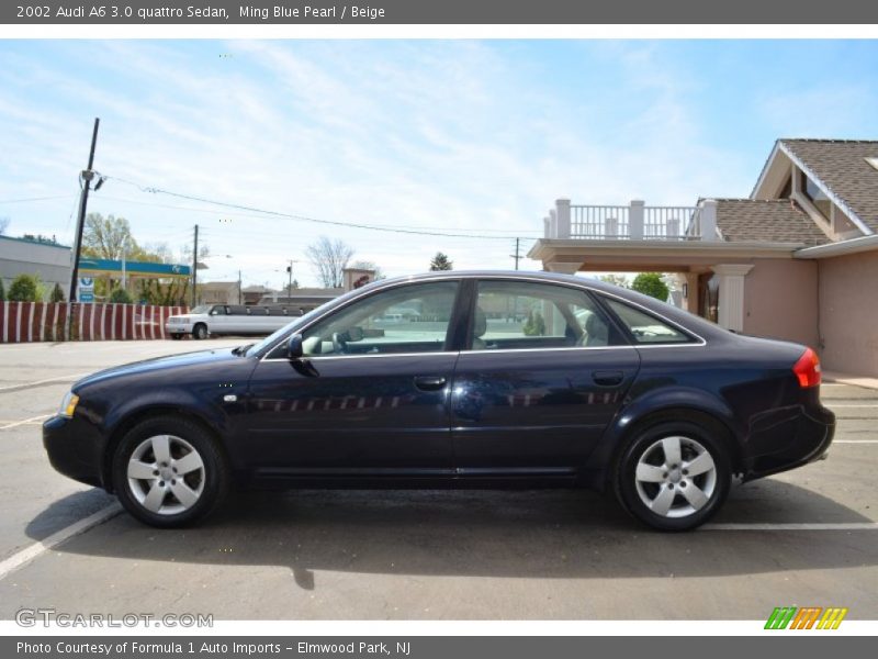 Ming Blue Pearl / Beige 2002 Audi A6 3.0 quattro Sedan
