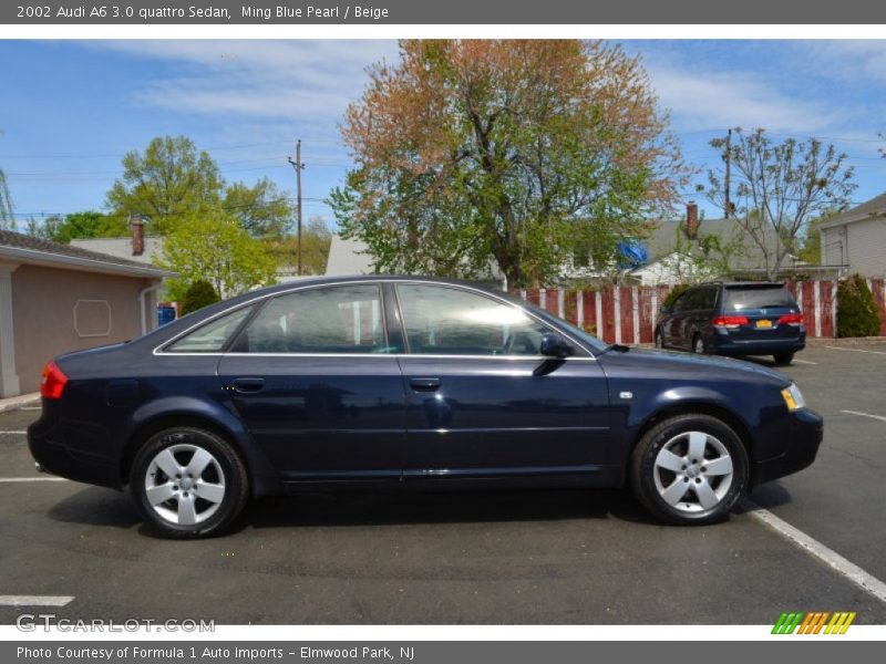 Ming Blue Pearl / Beige 2002 Audi A6 3.0 quattro Sedan