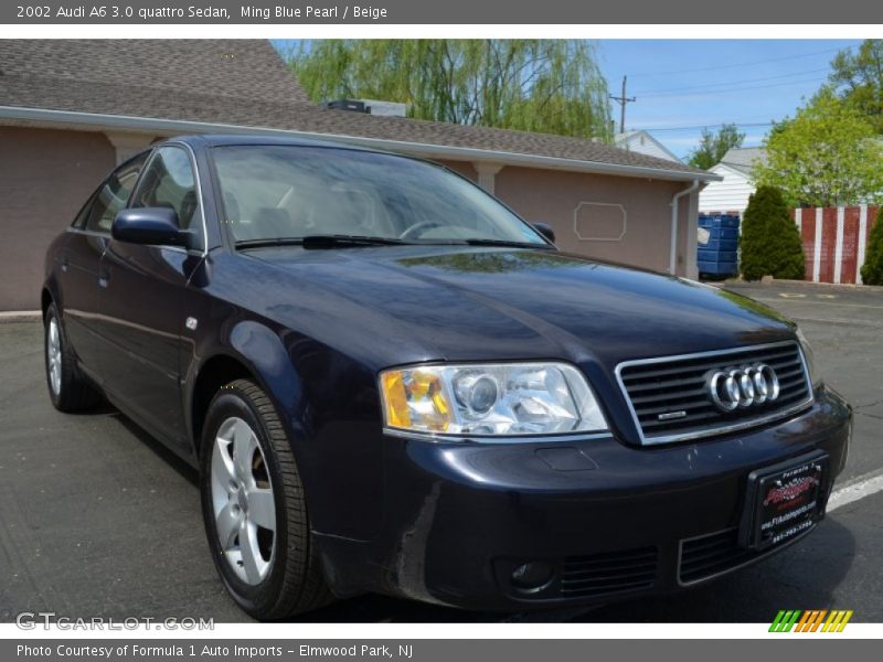 Ming Blue Pearl / Beige 2002 Audi A6 3.0 quattro Sedan