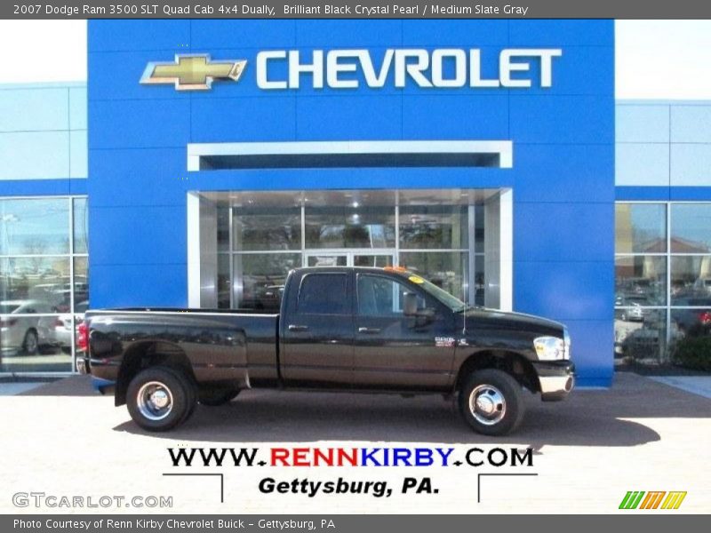 Brilliant Black Crystal Pearl / Medium Slate Gray 2007 Dodge Ram 3500 SLT Quad Cab 4x4 Dually