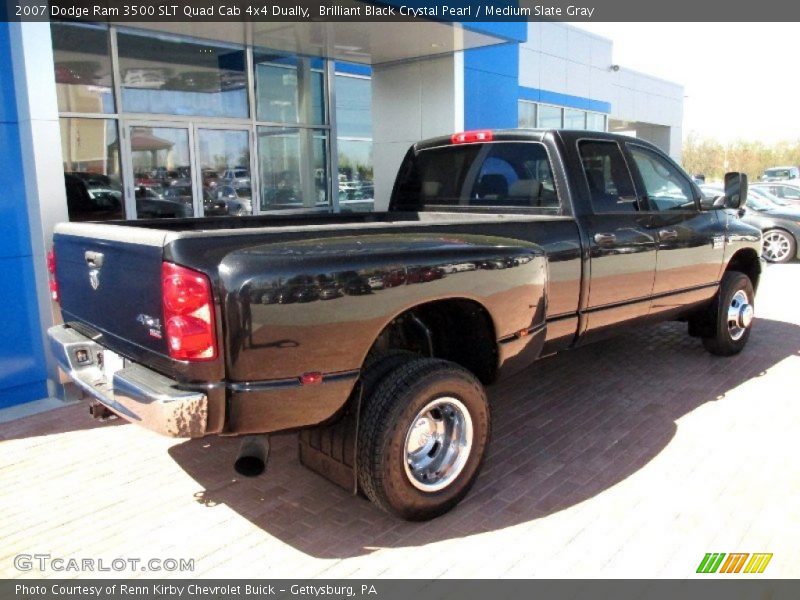 Brilliant Black Crystal Pearl / Medium Slate Gray 2007 Dodge Ram 3500 SLT Quad Cab 4x4 Dually