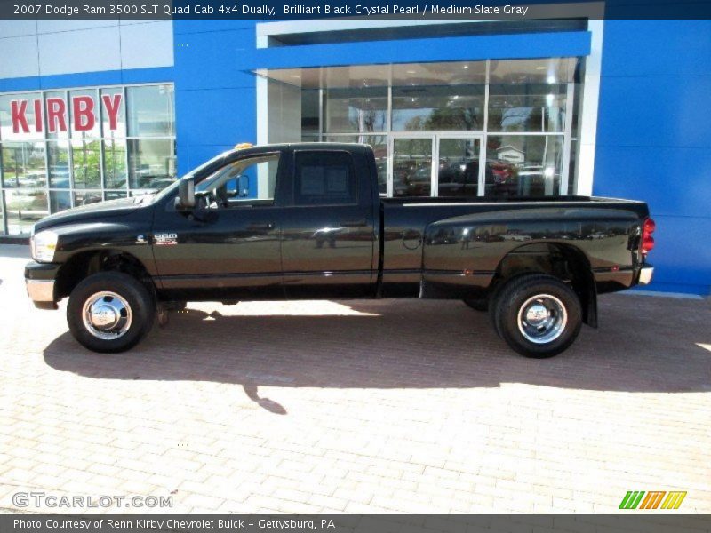 Brilliant Black Crystal Pearl / Medium Slate Gray 2007 Dodge Ram 3500 SLT Quad Cab 4x4 Dually