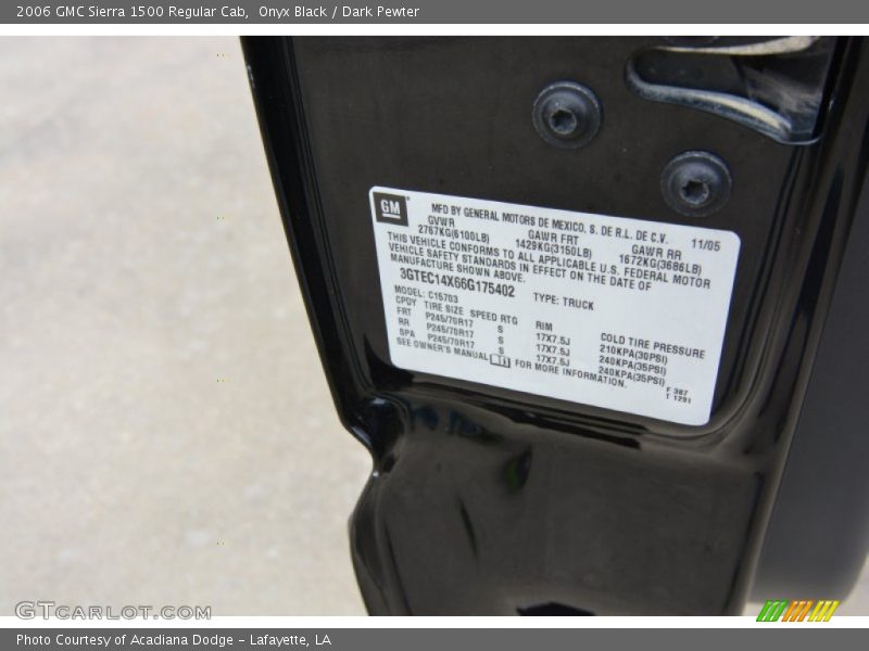 Onyx Black / Dark Pewter 2006 GMC Sierra 1500 Regular Cab