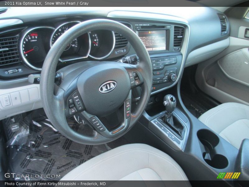 Snow White Pearl / Gray 2011 Kia Optima LX