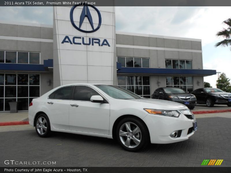 Premium White Pearl / Taupe 2011 Acura TSX Sedan