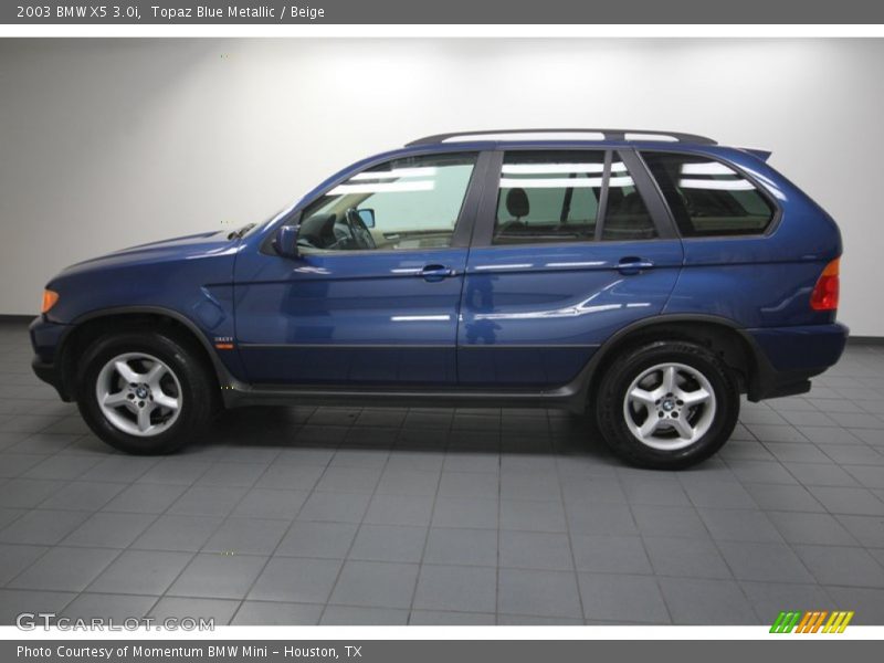 Topaz Blue Metallic / Beige 2003 BMW X5 3.0i