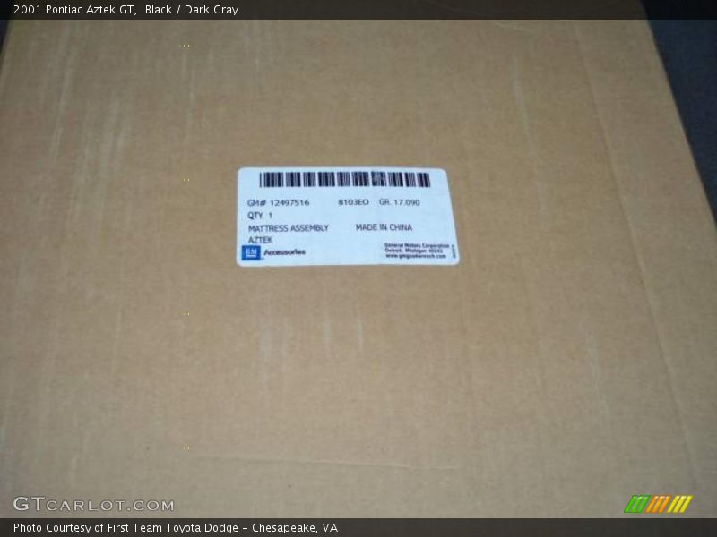 Black / Dark Gray 2001 Pontiac Aztek GT