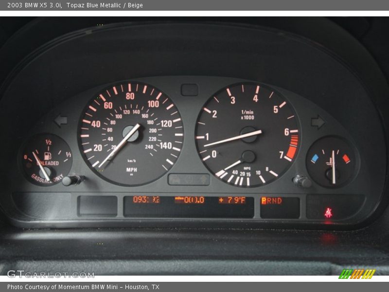 Topaz Blue Metallic / Beige 2003 BMW X5 3.0i