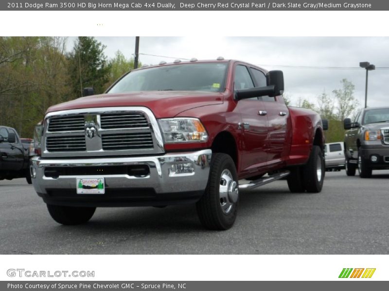 Deep Cherry Red Crystal Pearl / Dark Slate Gray/Medium Graystone 2011 Dodge Ram 3500 HD Big Horn Mega Cab 4x4 Dually