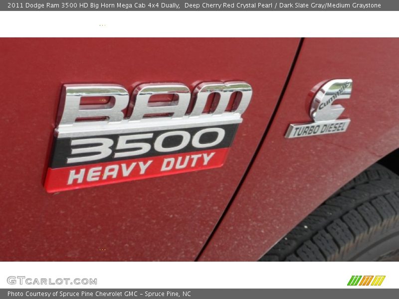 Deep Cherry Red Crystal Pearl / Dark Slate Gray/Medium Graystone 2011 Dodge Ram 3500 HD Big Horn Mega Cab 4x4 Dually