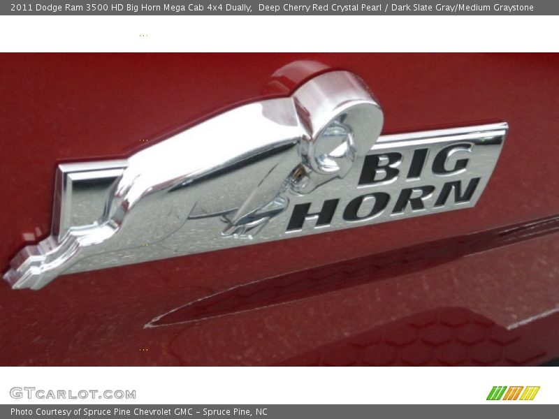 Deep Cherry Red Crystal Pearl / Dark Slate Gray/Medium Graystone 2011 Dodge Ram 3500 HD Big Horn Mega Cab 4x4 Dually