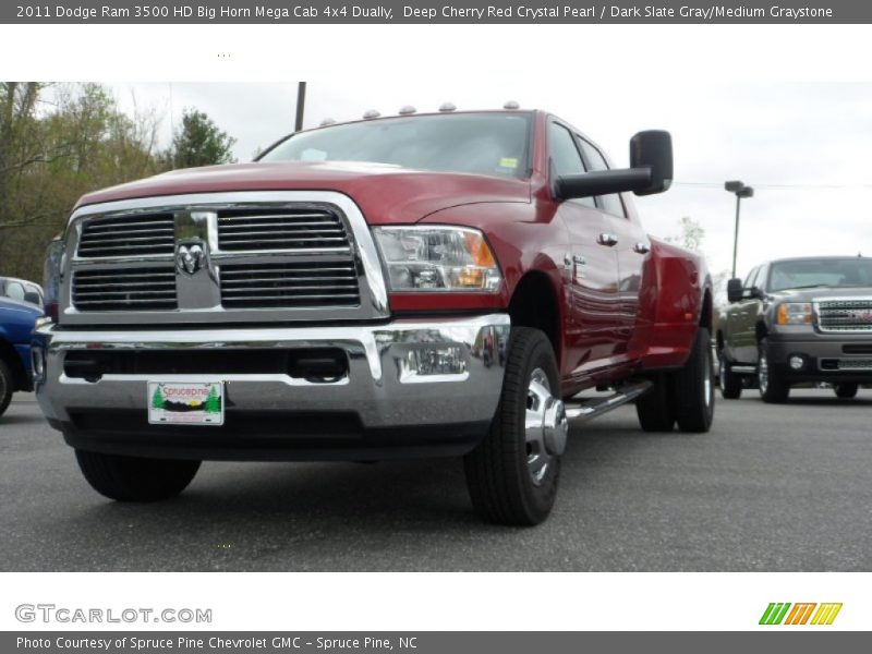 Deep Cherry Red Crystal Pearl / Dark Slate Gray/Medium Graystone 2011 Dodge Ram 3500 HD Big Horn Mega Cab 4x4 Dually