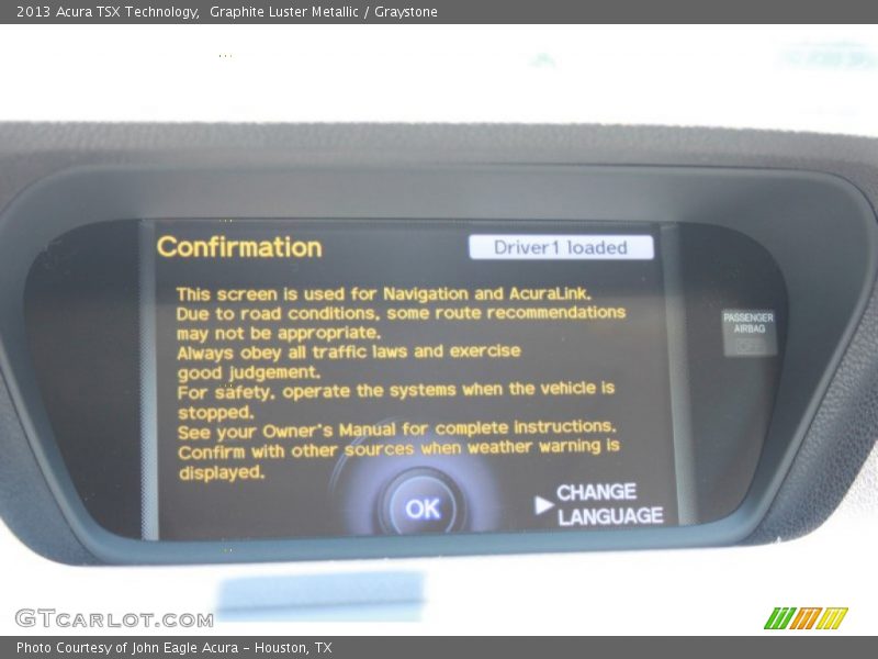 Graphite Luster Metallic / Graystone 2013 Acura TSX Technology