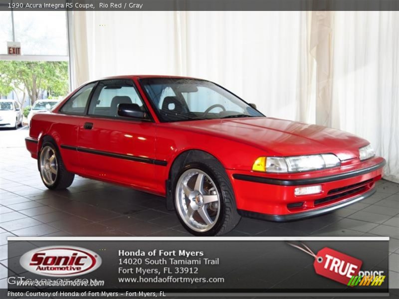 Rio Red / Gray 1990 Acura Integra RS Coupe