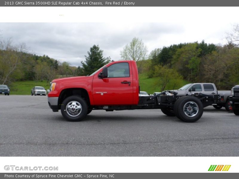 Fire Red / Ebony 2013 GMC Sierra 3500HD SLE Regular Cab 4x4 Chassis