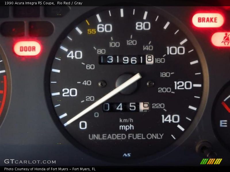 Rio Red / Gray 1990 Acura Integra RS Coupe