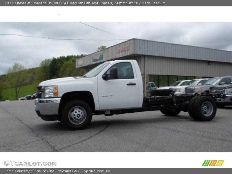 Summit White / Dark Titanium 2013 Chevrolet Silverado 3500HD WT Regular Cab 4x4 Chassis