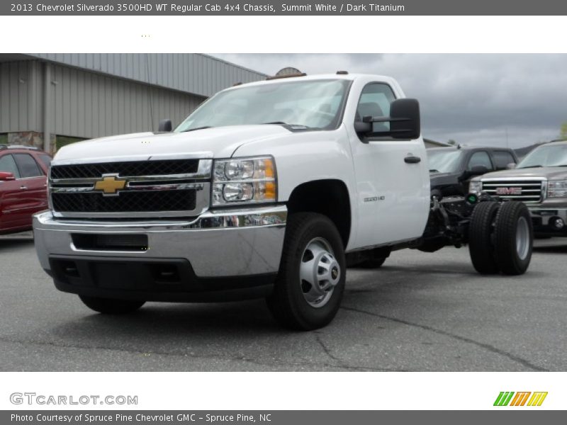 Summit White / Dark Titanium 2013 Chevrolet Silverado 3500HD WT Regular Cab 4x4 Chassis