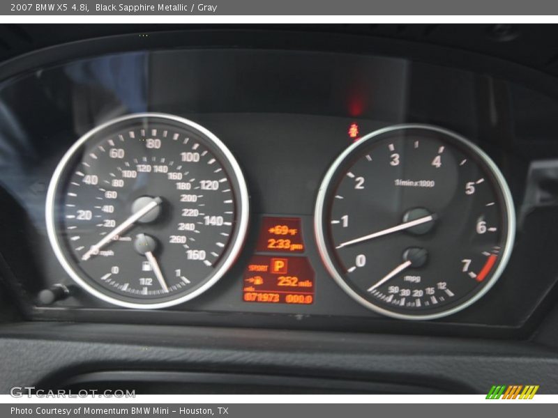 Black Sapphire Metallic / Gray 2007 BMW X5 4.8i
