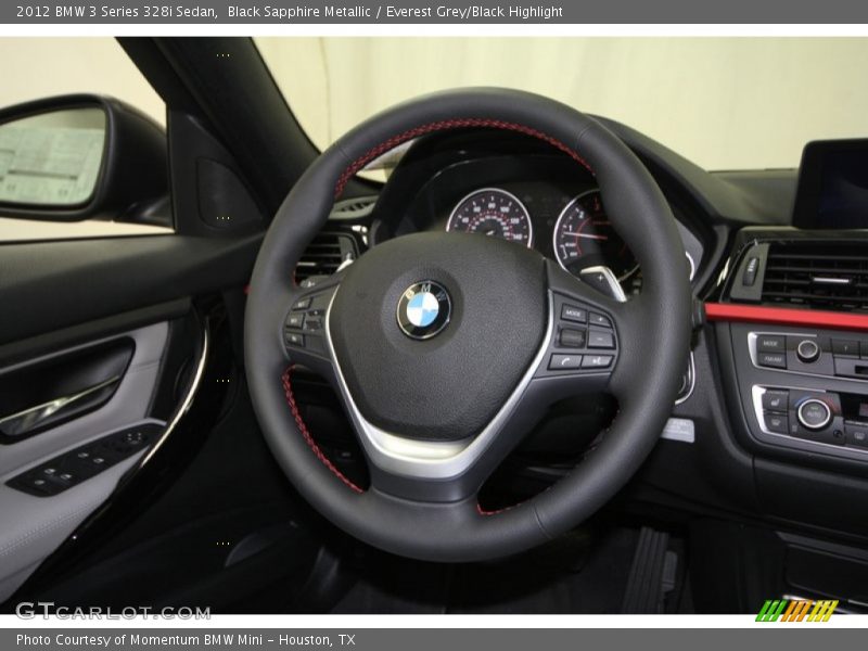 Black Sapphire Metallic / Everest Grey/Black Highlight 2012 BMW 3 Series 328i Sedan