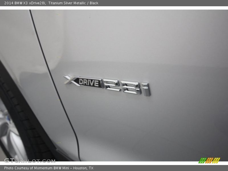 Titanium Silver Metallic / Black 2014 BMW X3 xDrive28i