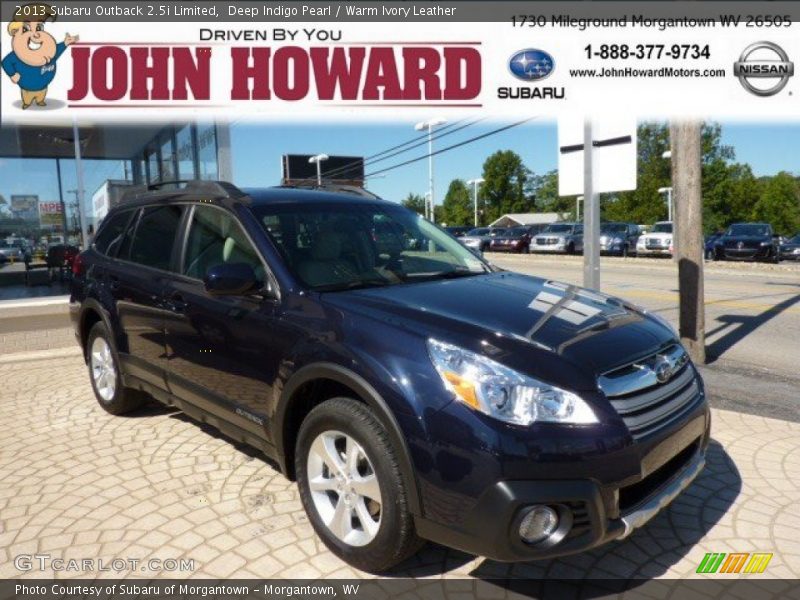 Deep Indigo Pearl / Warm Ivory Leather 2013 Subaru Outback 2.5i Limited