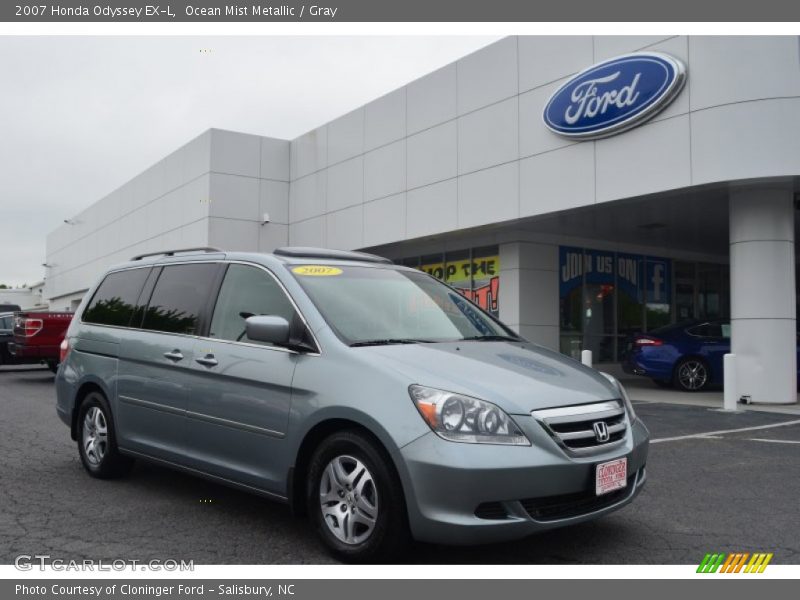 Ocean Mist Metallic / Gray 2007 Honda Odyssey EX-L
