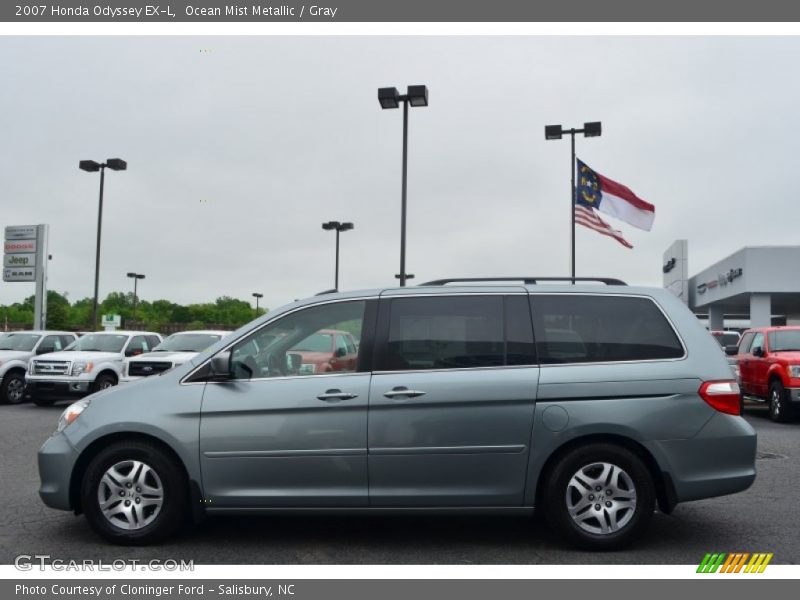 Ocean Mist Metallic / Gray 2007 Honda Odyssey EX-L
