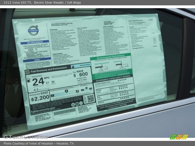 Electric Silver Metallic / Soft Beige 2013 Volvo S60 T5