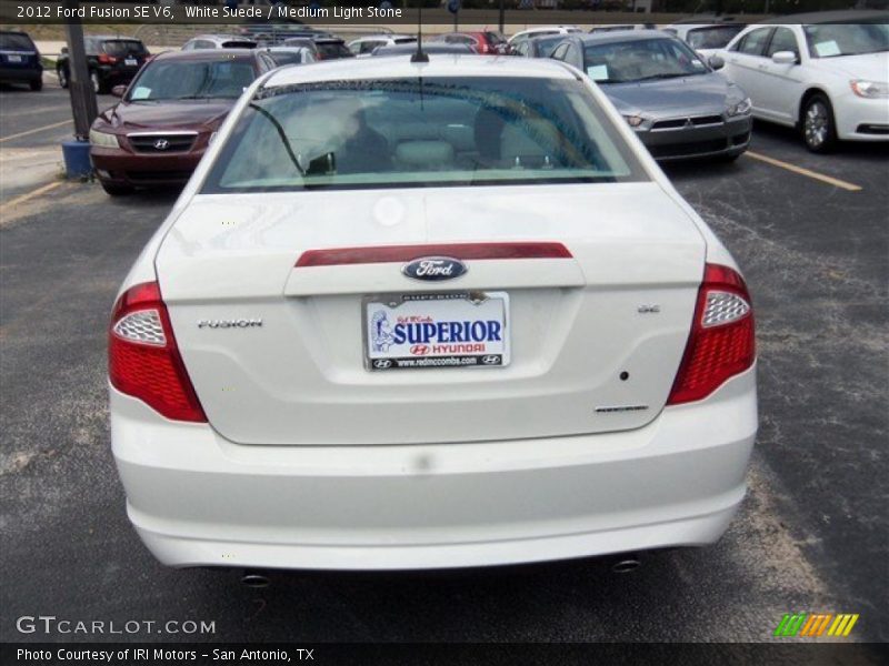 White Suede / Medium Light Stone 2012 Ford Fusion SE V6