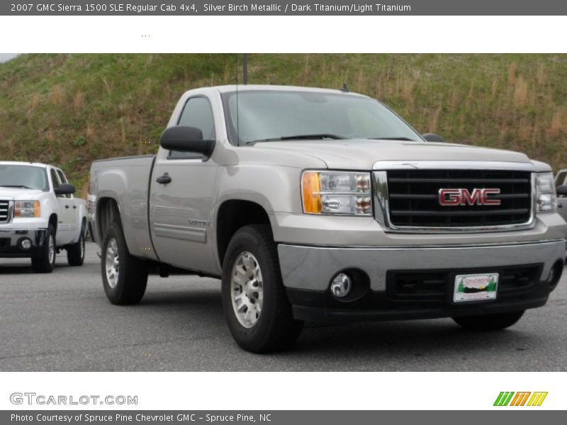 Silver Birch Metallic / Dark Titanium/Light Titanium 2007 GMC Sierra 1500 SLE Regular Cab 4x4