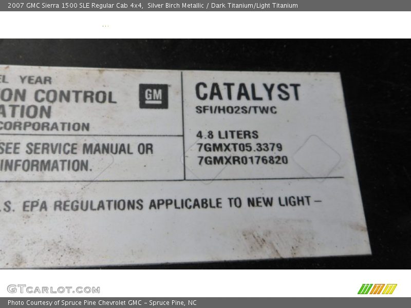 Silver Birch Metallic / Dark Titanium/Light Titanium 2007 GMC Sierra 1500 SLE Regular Cab 4x4